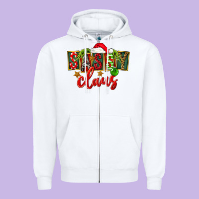 Christmas Sassy Claus Zipper Hoodie Designed By Fadigitalartstudio