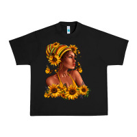 Afro American Woman Sunflowers Urban Heavy Tee | Teevron