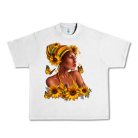 Lunar Rock Afro American woman sunflowers Urban Heavy Tee - RanaPortraitStore