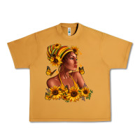 Peanut Butter Afro American woman sunflowers Urban Heavy Tee - RanaPortraitStore
