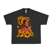 Pigment Black Afro American woman sunflowers Urban Heavy Tee - RanaPortraitStore