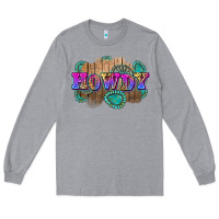Heather Grey howdy Long Sleeve Tee - Zillion Design Studio