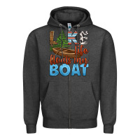 Charcoal Heather lake life floats my boat Zipper Hoodie - HRA Design Shop