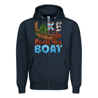 Navy lake life floats my boat Zipper Hoodie - HRA Design Shop