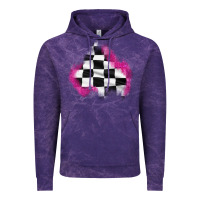 Cloud Purple race flag glitter patch Vintage Hoodie - AdoDesignShop