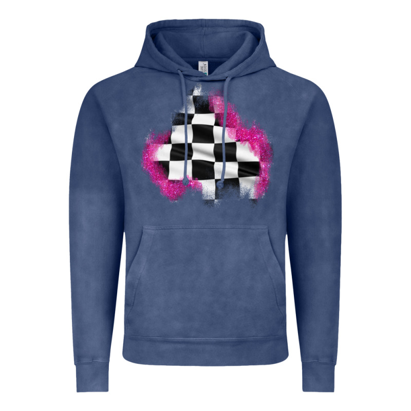 Race Flag Glitter Patch Vintage Hoodie by AdoDesignShop | Teevron