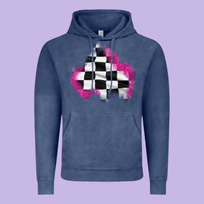 Race Flag Glitter Patch Vintage Hoodie Designed By Adodesignshop