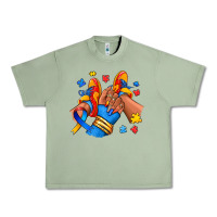 Oil Green Autism afro girl sneakers Urban Heavy Tee - RanaPortraitStore