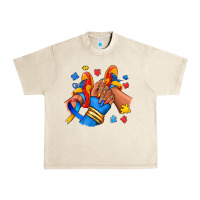 Sandshell Autism afro girl sneakers Urban Heavy Tee - RanaPortraitStore