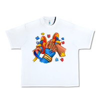 White Autism afro girl sneakers Urban Heavy Tee - RanaPortraitStore