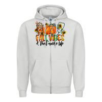 Dove Grey fall vibes and that nurse life Zipper Hoodie - CowhideDigitalArt