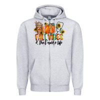 Heather Grey fall vibes and that nurse life Zipper Hoodie - CowhideDigitalArt