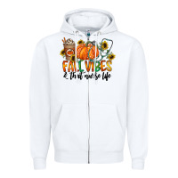 White fall vibes and that nurse life Zipper Hoodie - CowhideDigitalArt