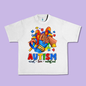 Autism Accept Love Understand Afro Girl Sneakers Urban Heavy Tee Designed By Ranaportraitstore