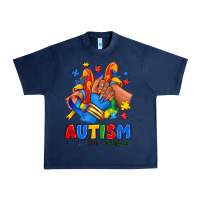 Navy Autism accept love understand afro girl sneakers Urban Heavy Tee - RanaPortraitStore