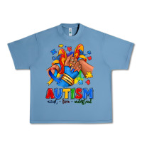 Pebble Blue Autism accept love understand afro girl sneakers Urban Heavy Tee - RanaPortraitStore