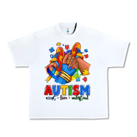 White Autism accept love understand afro girl sneakers Urban Heavy Tee - RanaPortraitStore