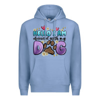 Colony Blue hello i am obsessed with my dog Premium Hoodie - MaliasSmallBusiness