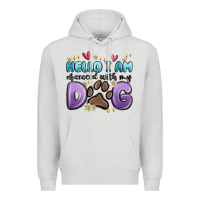 Dove Grey hello i am obsessed with my dog Premium Hoodie - MaliasSmallBusiness