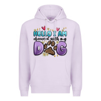 Lilac hello i am obsessed with my dog Premium Hoodie - MaliasSmallBusiness
