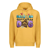 Mustard hello i am obsessed with my dog Premium Hoodie - MaliasSmallBusiness