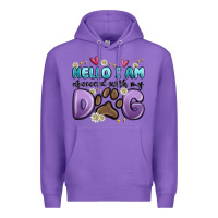 Purple hello i am obsessed with my dog Premium Hoodie - MaliasSmallBusiness
