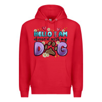 Red hello i am obsessed with my dog Premium Hoodie - MaliasSmallBusiness