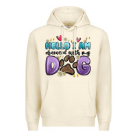Sandshell hello i am obsessed with my dog Premium Hoodie - MaliasSmallBusiness