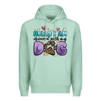 Seafoam hello i am obsessed with my dog Premium Hoodie - MaliasSmallBusiness