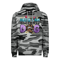 Slate Camo hello i am obsessed with my dog Premium Hoodie - MaliasSmallBusiness