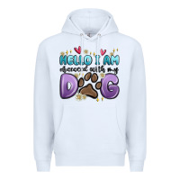 White hello i am obsessed with my dog Premium Hoodie - MaliasSmallBusiness
