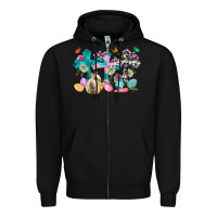 Black Western rabbit with Cross and flowers Zipper Hoodie - Neo Western