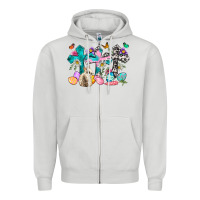 Dove Grey Western rabbit with Cross and flowers Zipper Hoodie - Neo Western