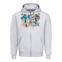 Heather Grey Western rabbit with Cross and flowers Zipper Hoodie - Neo Western
