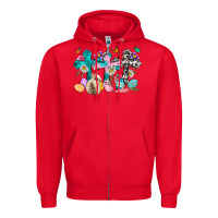Red Western rabbit with Cross and flowers Zipper Hoodie - Neo Western