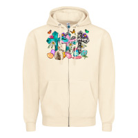 Sandshell Western rabbit with Cross and flowers Zipper Hoodie - Neo Western