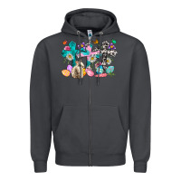 Smoke Western rabbit with Cross and flowers Zipper Hoodie - Neo Western