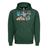Sports Green Western rabbit with Cross and flowers Zipper Hoodie - Neo Western