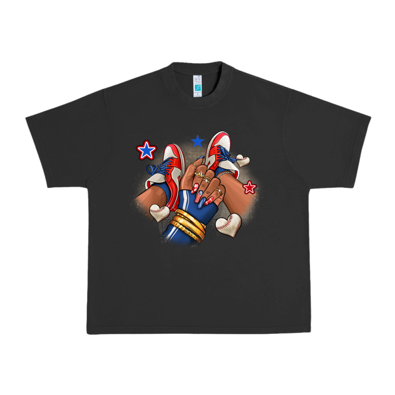 Baseball Afro Girl Sneakers Urban Heavy Tee by RanaPortraitStore | Teevron
