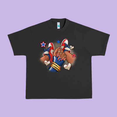Baseball Afro Girl Sneakers Urban Heavy Tee Designed By Ranaportraitstore