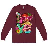 Burgundy love summer teacher Long Sleeve Tee - texasbilliewilder