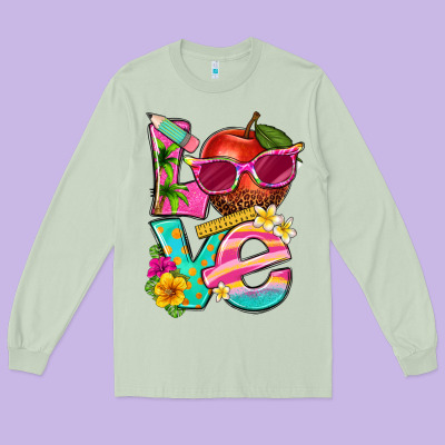 Love Summer Teacher Long Sleeve Tee Designed By Texasbilliewilder