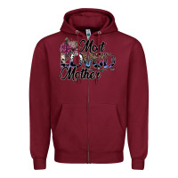 Burgundy most loved mother Zipper Hoodie - SublimationCraftShop