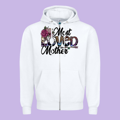 Most Loved Mother Zipper Hoodie Designed By Sublimationcraftshop