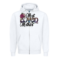 White most loved mother Zipper Hoodie - SublimationCraftShop