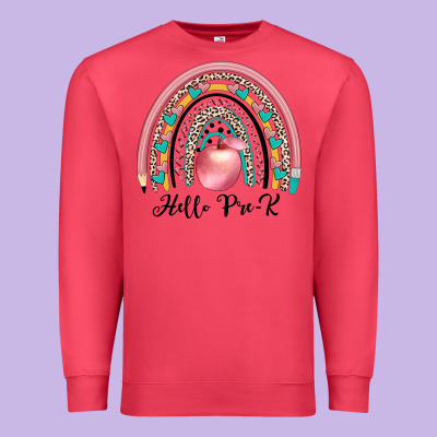 Hello Pre K Premium Sweatshirt Designed By Jahusdesignshop