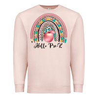 Pale Pink hello pre k Premium Sweatshirt - JahusDesignShop