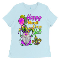 Baby Blue happy mardi gras y'all Ladies Tee - BarkalooDesign