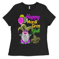 Black happy mardi gras y'all Ladies Tee - BarkalooDesign