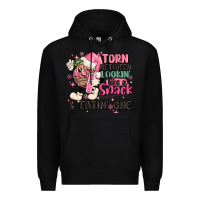 Black torn between lookin' like a snack and eatin' one Premium Hoodie - MaliasSmallBusiness